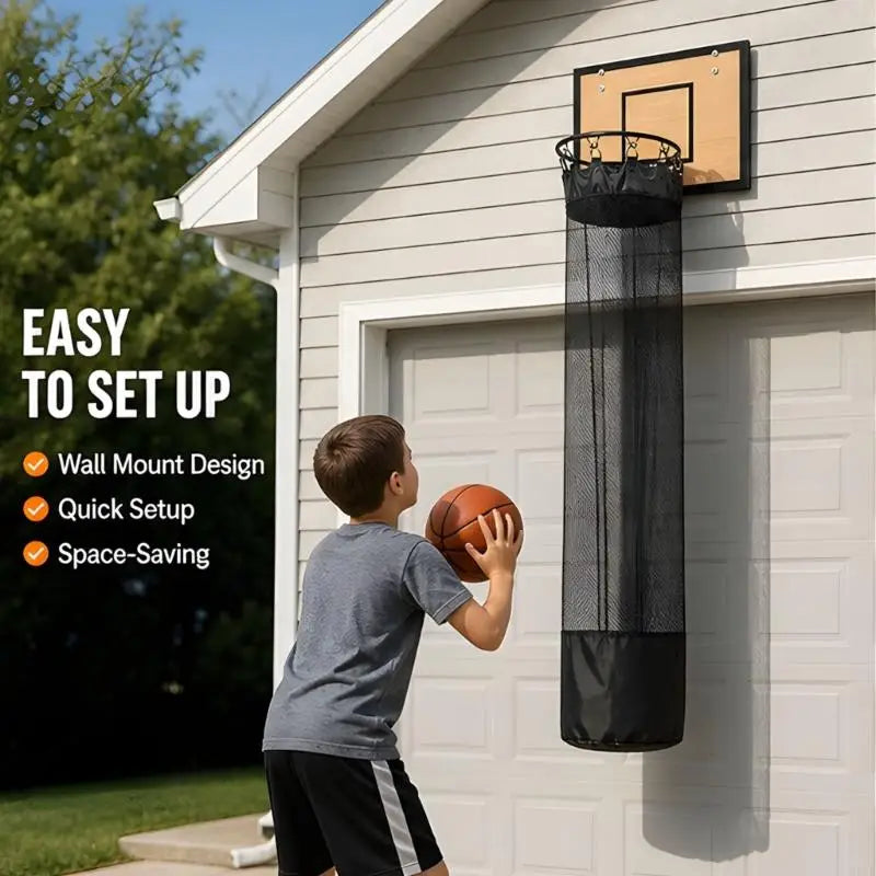 964E Space Saving Basketball Hamper, Over Door Clothes Bag for Students